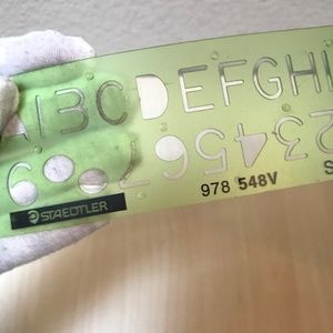 Staedtler Stencil. 978548V Standard Vertical. 1/2 Inch- 12.700mm. NEW.